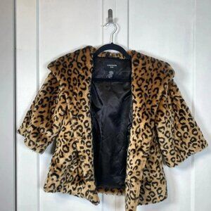 Leopard Print Teddy JacketMedium
